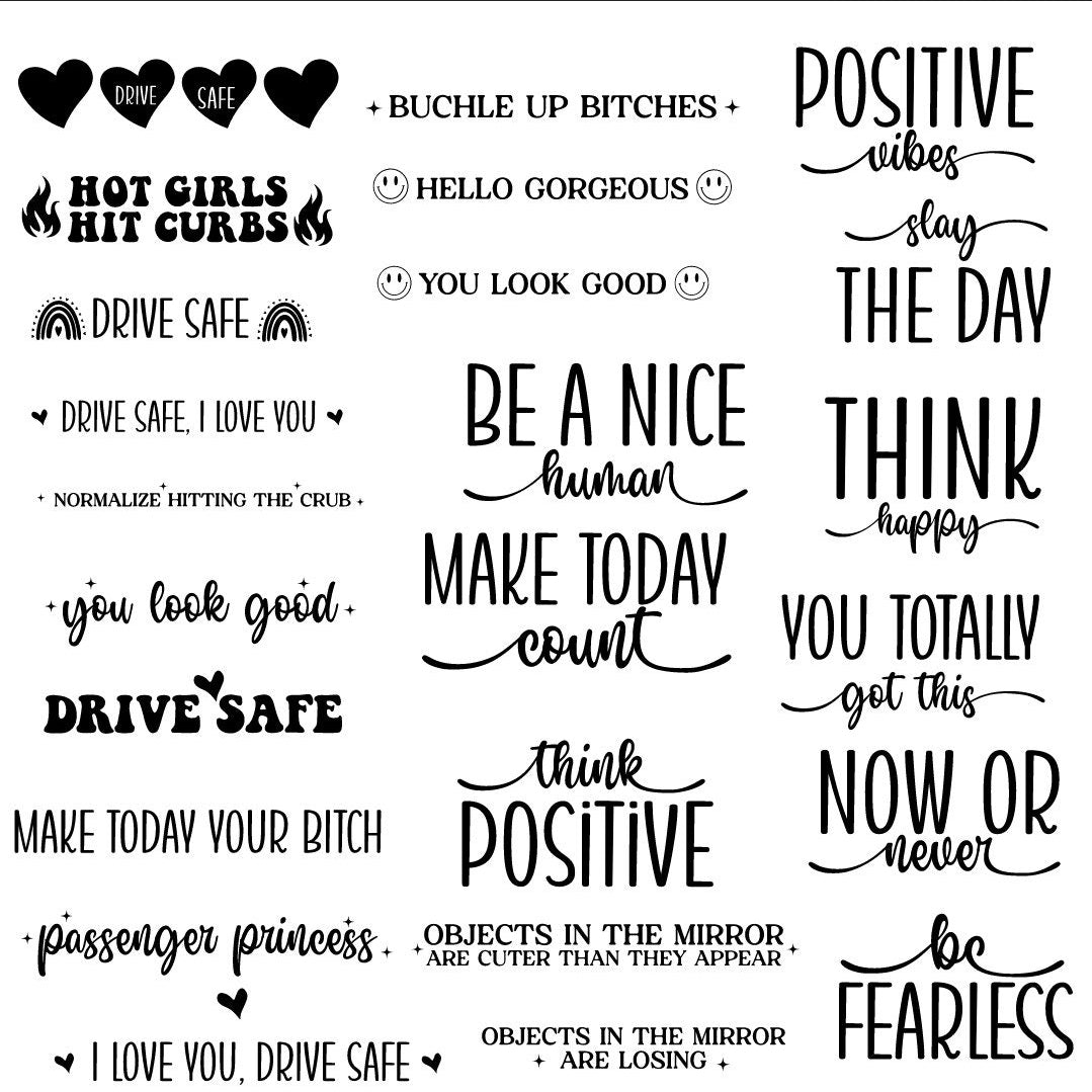 Rear View Mirror Decals