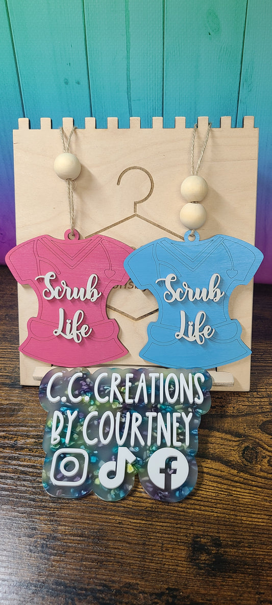 Scrub Life Mirror Charms