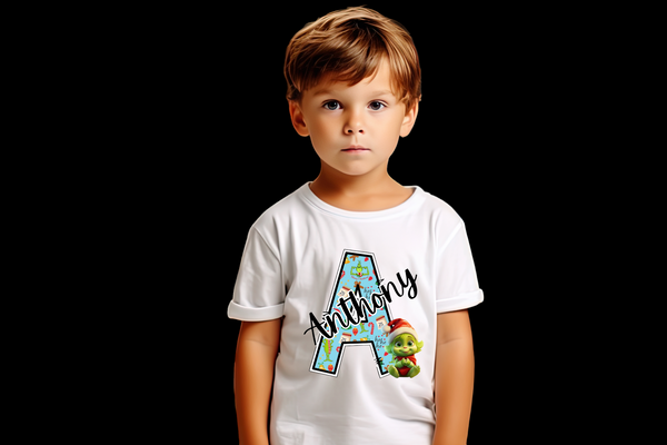 Kid Grinch Letter Shirts