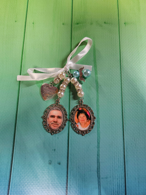 2 Photo Memory Bouquet Charm