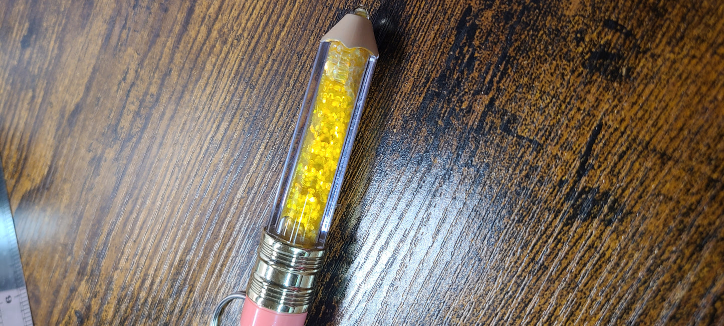 Glitter Pencil Keychains